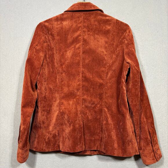 Croft & Barrow Corduroy Jacket Top M Rust Button Up Boho Indie Western Retro - Picture 2 of 6